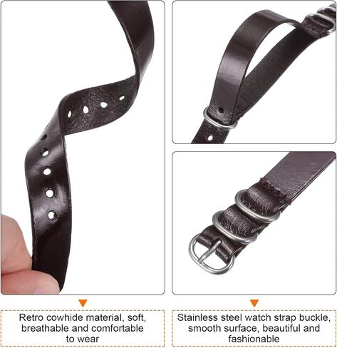 HARFINGTON Genuine Leather Watch Band Quick Release Soft Replacement Watch Strap with Stainless Steel Metal Buckle for Men Women in Saudi Arabia