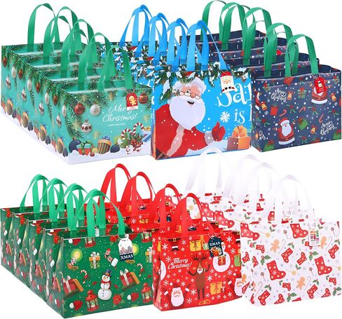 24 Gift Bags Luxury Mix Color Set – Elegant Multipack of 8 Rose Gold, 8 Silver, 8 Gold, Medium Size Reusable Bags for Parties, Weddings, Birthdays , gift bags , gift bags with handles , shopping bags , birthday gift bag , Size 32 x 28 x 12 cm in Saudi Arabia