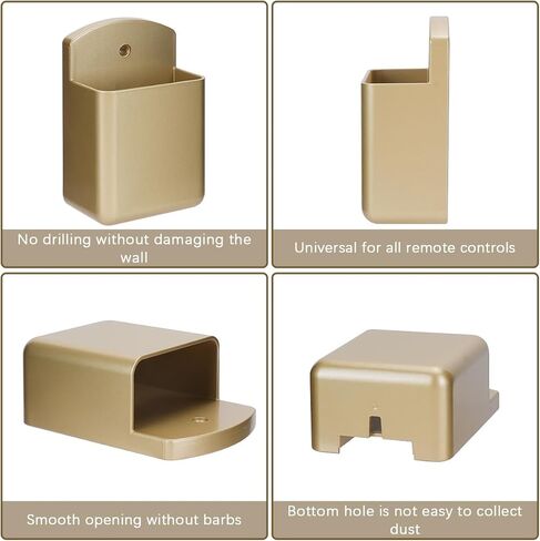 6 Pack Remote Control Holder Wall Mount Media Controller Organizer Self Adhesive TV Remote Storage Box Wall Pen Holder for Bedroom Headboard Home Office School (Gold) in Kuwait