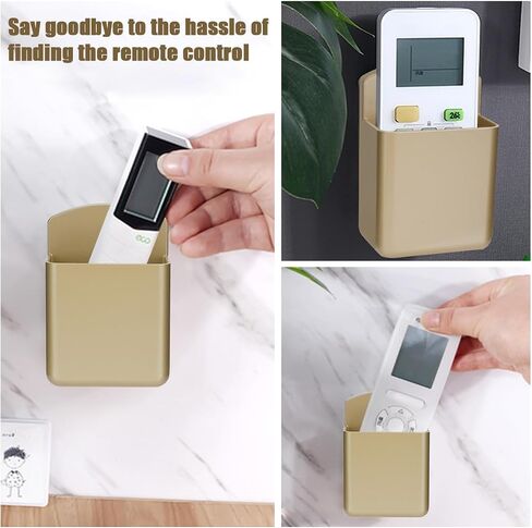 6 Pack Remote Control Holder Wall Mount Media Controller Organizer Self Adhesive TV Remote Storage Box Wall Pen Holder for Bedroom Headboard Home Office School (Gold) in Kuwait