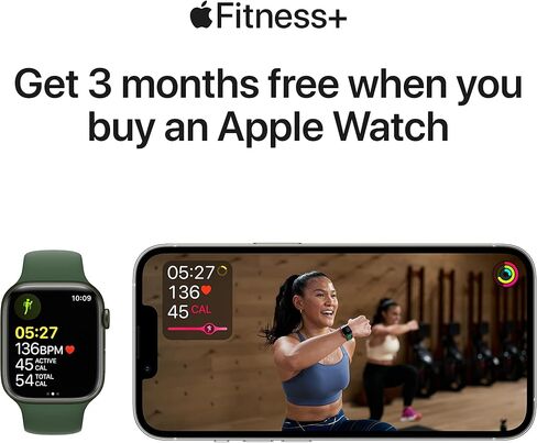 Apple Watch Series 7 (GPS, 41mm) Midnight Aluminum Case with Midnight Sport Band, Regular (Renewed) in Kuwait