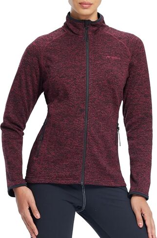 fit space Women's Snowflake Cardigan Sweater Jacket Fleece Lined Long Sleeve Lightweight Full Zip Midlayer in Saudi Arabia