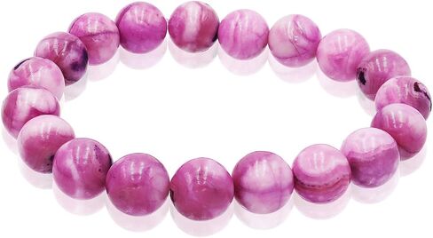 STONIQUE Natural Gemstone 10mm Round Beads Elastic Stretchy Bracelet 7.5" for Men Women in Saudi Arabia
