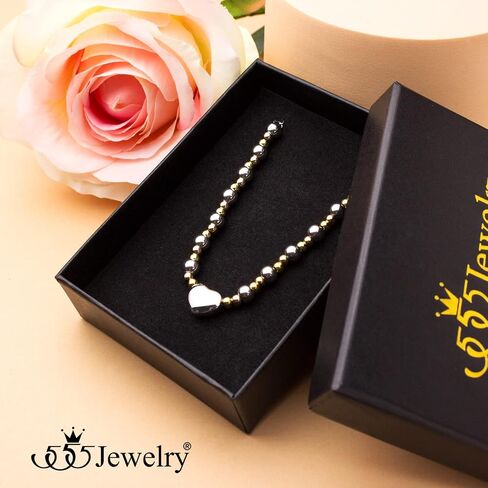 555Jewelry Stainless Steel Beads & Puffed Heart Charm Bracelet for Women & Ladies in Kuwait