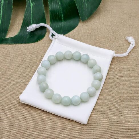 STONIQUE Natural Gemstone 10mm Round Beads Elastic Stretchy Bracelet 7.5" for Men Women in Saudi Arabia