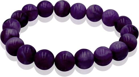 STONIQUE Natural Gemstone 10mm Round Beads Elastic Stretchy Bracelet 7.5" for Men Women in Saudi Arabia