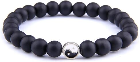 Handmade Fashion Men Women Taiji Yin Yang Feng Shui Charm Bracelet Beaded Couple Bracelets Jewelry Gifts in Kuwait