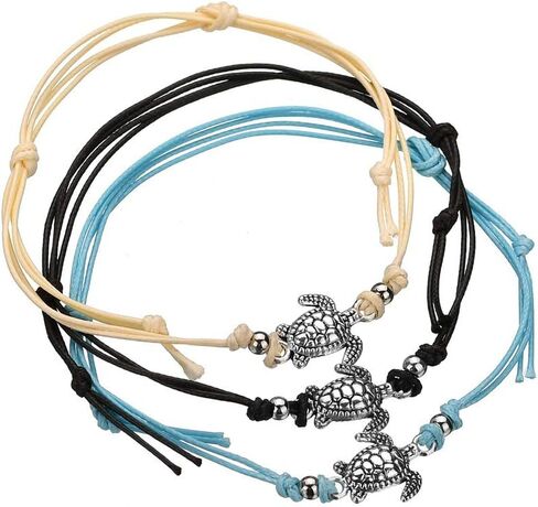 4pcs Blue Starfish Turtle Anklets Multilayer Boho Sea Handmade Anklet for Women Girls Foot Jewelry Set in Saudi Arabia