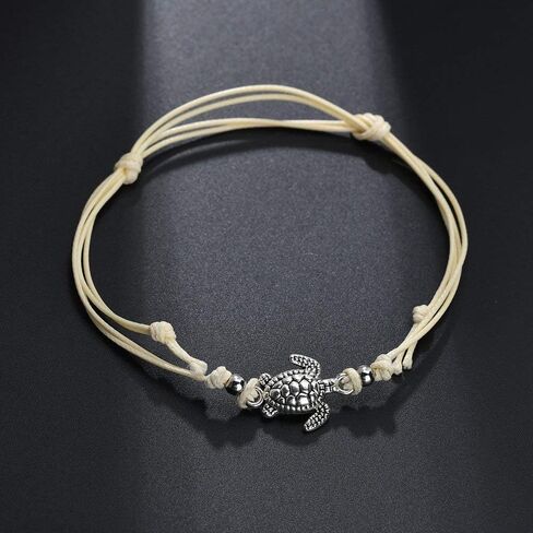 4pcs Blue Starfish Turtle Anklets Multilayer Boho Sea Handmade Anklet for Women Girls Foot Jewelry Set in Saudi Arabia