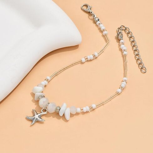 Shell Anklet for Women Waterproof Beaded Ankle Bracelets Adjustable Conch Anklet Puka Shell Anklet Summer Beach Foot Chain Boho Jewerly for Beach Party in Saudi Arabia