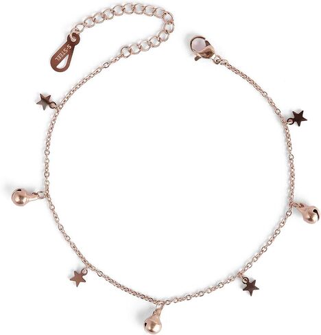 Stainless Steel Gold Rose Gold Plated Star Bells Summer Beach Chain Anklet Foot Jewelry Adjustable For Women in Kuwait