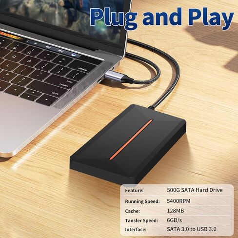 Candone Retro Game Console Hard Drive, Plug and Play Video Game Console, Retro Gaming Console 500G Emulator Console Built-in 3762 Games, Game Hard Drive with 13 Emulators for PC Win 8.1/10/11 in Saudi Arabia
