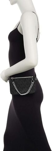 حزام مايكل كورس MK Fanny Pack مع سلسلة سحب، أسود/رمادي، صغير in Saudi Arabia