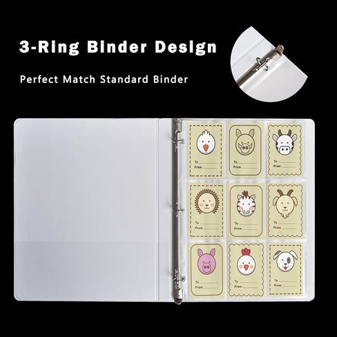 Seashell 900 Pockets Trading Card Binder Sleeves, 9-Pocket Double-Sided Card Sheets for 3 Ring Binder, Clear Card Page Protectors for Game Cards, Sports Cards, Coupons, Business Cards, 50 Pack in Saudi Arabia