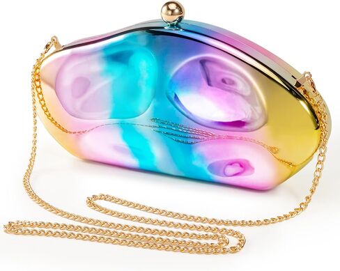 Tmore Acrylic Clutch Purses for Women Geometric Handbag with Chain Acrylic Evening Bag for Wedding in Saudi Arabia