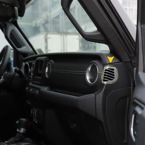 JeCar لـ JL Dash غطاء فتحة التهوية الجانبية ملحقات داخلية لسيارة 2018-2023 Jeep Wrangler JL JLU & Unlimited، لـ 2020-2023 Gladiator JT (فضي) in Saudi Arabia