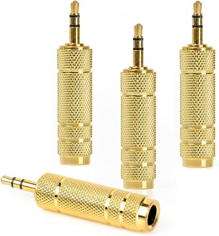 3.5mm to 1/4 Adapter and 1/4" to 1/8" Female Jack Audio Adapter 1/4 to 3.5mm Stereo Audio Adapter Jack Plug for Headphone （4pack） in Saudi Arabia