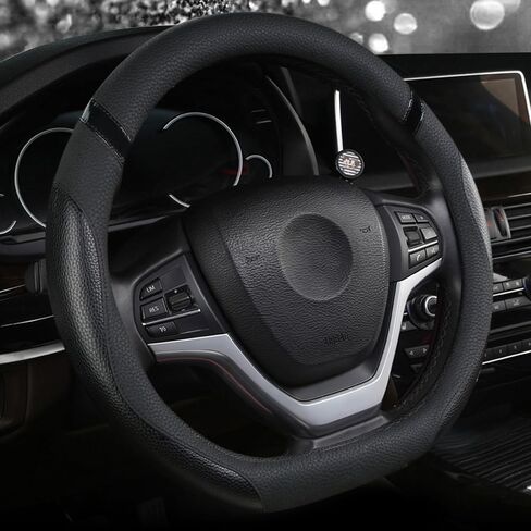Cxtiy D-Shaped Flat Bottom Steering Wheel Cover for Women Girl - Stylish Car Accessory Non-Slip Car Interior Accessories (Pink) in Saudi Arabia