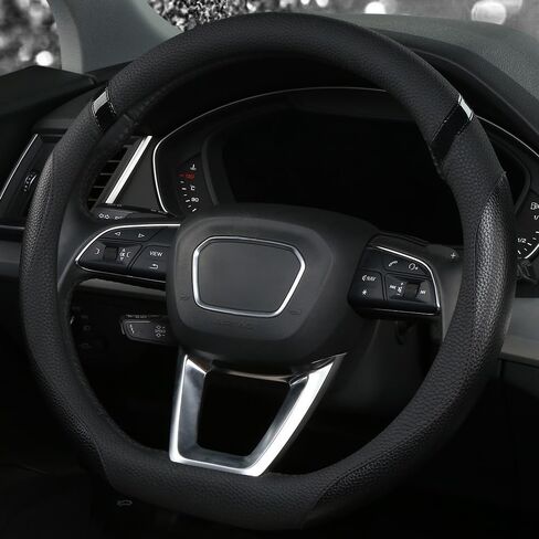 Cxtiy D-Shaped Flat Bottom Steering Wheel Cover for Women Girl - Stylish Car Accessory Non-Slip Car Interior Accessories (Pink) in Saudi Arabia