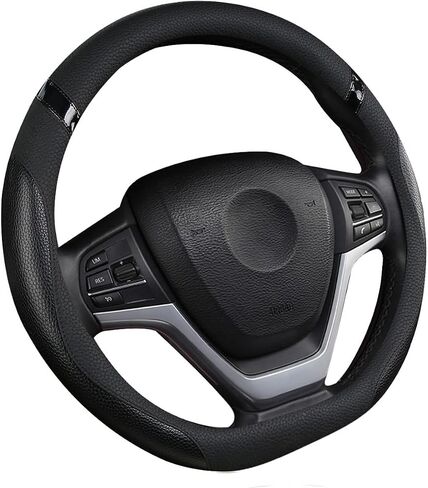 Cxtiy D-Shaped Flat Bottom Steering Wheel Cover for Women Girl - Stylish Car Accessory Non-Slip Car Interior Accessories (Pink) in Saudi Arabia