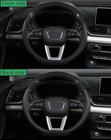 Cxtiy D-Shaped Flat Bottom Steering Wheel Cover for Women Girl - Stylish Car Accessory Non-Slip Car Interior Accessories (Pink) in Saudi Arabia