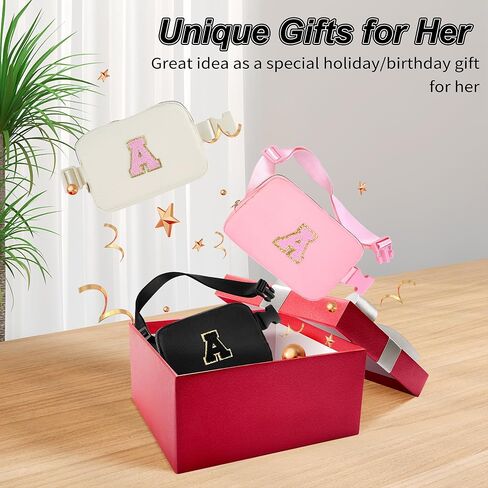 هدايا عيد ميلاد للفتيات بعمر 4 5 6 7 8 9 10 11 12 13 عامًا، حقيبة فاني باك عبر الجسم وحقيبة حزام وحقيبة مجوهرات للسفر منظم صندوق مجوهرات صغير للنساء أشياء لطيفة | كريم، أ in Kuwait