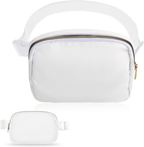 White Fanny Packs Waterproof Mini Belt Bag for Women and Men Waterproof Waist Pack with Adjustable Strap for Workout Running Traveling Hiking in Saudi Arabia