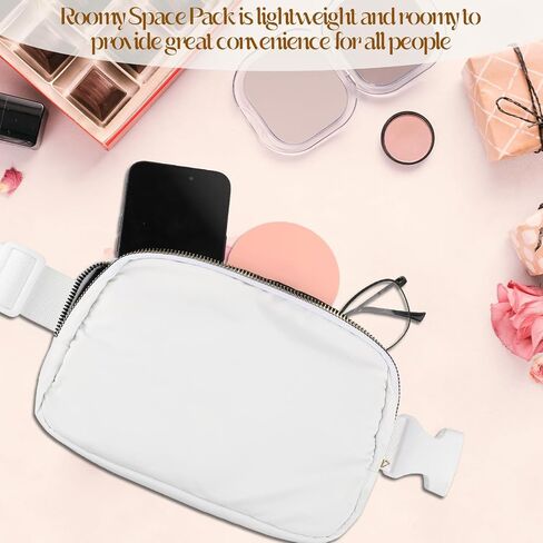 White Fanny Packs Waterproof Mini Belt Bag for Women and Men Waterproof Waist Pack with Adjustable Strap for Workout Running Traveling Hiking in Saudi Arabia