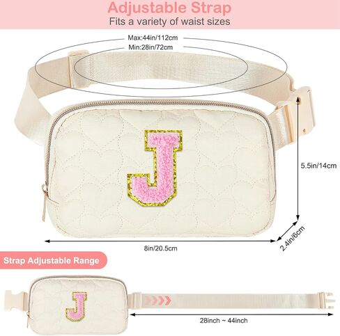 Basumee Fanny Pack for Girls Heart-quilted Letter Belt Bag Crossbody Bags with Smooth Zipper Waist Bag for Women Teen Girl Fanny Packs, Pink, A in Saudi Arabia