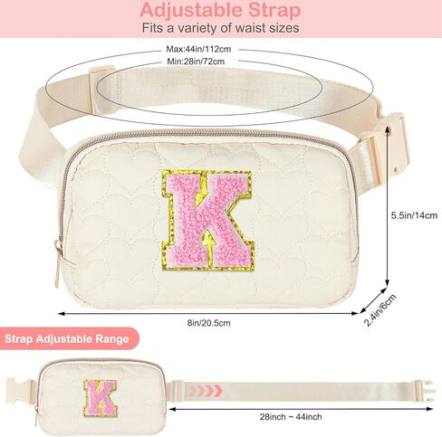 Basumee Fanny Pack للفتيات حقيبة حزام مبطنة على شكل قلب وحقائب كروس مع حقيبة خصر بسحاب ناعم للنساء المراهقات، وردي، A in Kuwait