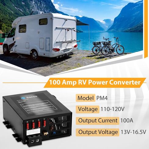 PM4 45A RV Power Converter with Built-in 4 Stage Smart Battery Charger for 110V AC to 12V DC Power Converter, with Adjustable Output of 13.2V to 14.6V, Suitable for Charging in Various Scenarios in Kuwait