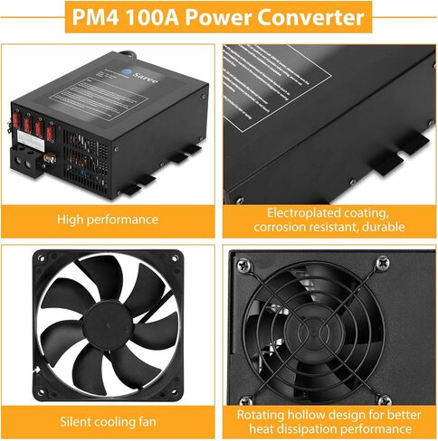 PM4 45A RV Power Converter with Built-in 4 Stage Smart Battery Charger for 110V AC to 12V DC Power Converter, with Adjustable Output of 13.2V to 14.6V, Suitable for Charging in Various Scenarios in Kuwait
