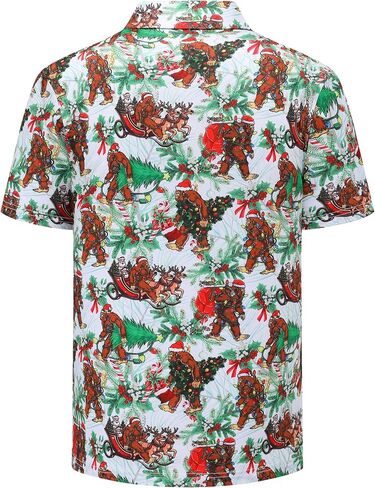 Christmas Shirts for Men Short Sleeve Santa Claus Funny Christmas Golf Polo Shirts in Saudi Arabia