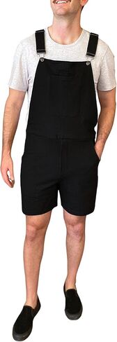 Swovie Shorts UPGRADED Unisex Sweatpants Bib Overalls Shorts for Men & Women, Midnight Black, 3X-Large, Max Comfort, Organic Cotton Blend in Saudi Arabia