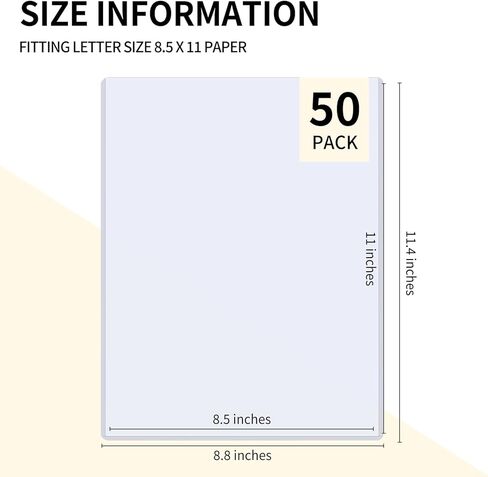 50 قطعة من أكمام الصور الصلبة مقاس 8.5 × 11 بوصة، واقيات الصور ذات التحميل العلوي، أكمام القائمة الشفافة، واقي البطاقة الصلبة البلاستيكية، حجم الرسالة، واقيات المستندات الصلبة لحامل قائمة حامي شهادة الميلاد in Kuwait