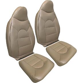 AUTOKAY Driver Passenger Side Seat Cover Tan Fits for Ford F250 F350 Lariat 1999 2000