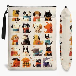 Book Sleeve, Book Covers for Paperbacks, Book Sleeves with Zipper, Book Pouch Dog Lover Gifts, Dog Themed Gifts for Women Readers Librarian Teacher Daughter Graduation Birthday Christmas Gifts