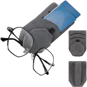 Suede Car Sun Visor Sunglasses Clip With Magnet Eyeglasses Anti-scratch Organizer Ticket Bank Business Card Holder Auto Interior Accessories