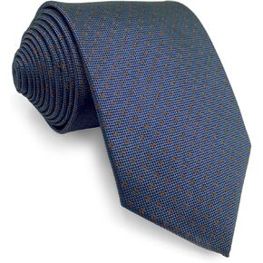 S&W SHLAX&WING Neckties for Men Blue with Dots Business for Suits Satin Formal