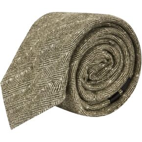 King & Priory Sage Green Herringbone مع ربطة عنق مقلمة، تويد