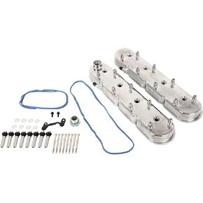 SCITOO Cast Aluminum Valve Covers with Coil Mounts GM LS Valve Covers Compatible with All LS Engines Using for LS1 LS2 LS3 LS6 LS7 Tall Valve Cover, polished