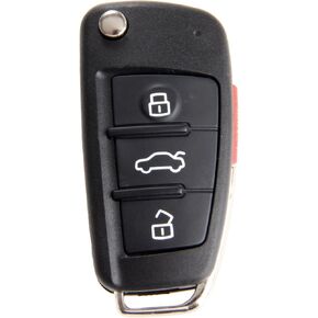Aupoko MYT-4073A Remote Key Case, 3 Buttons Panic Replacement Key Shell Case, Replacement for A3 A4 A6 A8 TT Q7 S6 Quattro