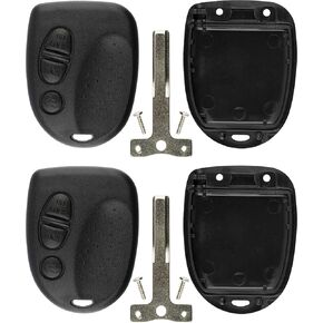 KeylessOption Keyless Entry Remote Car Key Fob Uncut Key blade Shell Case Cover For Pontiac GTO (Pack of 2)