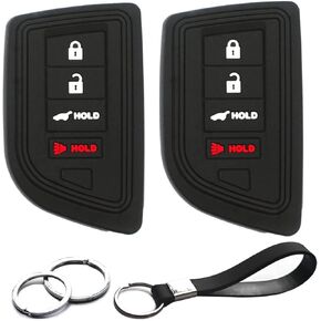2pcs Compatible with Acura MDX RDX Integra Key Fob Cover Case Key Chain Smart 4 Buttons Protector Keyless Remote Holder