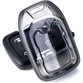 for GMC Key Fob Cover TPU Car Key Fob Case Fit for 2019 2020 2021 2022 Silverado Sierra 1500 2500HD 3500HD Terrain Acadia 5 Buttons Car Remote Key Case Shell Protector(Black)