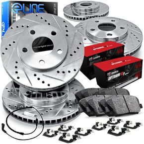 R1 Concepts Front Rear Brakes and Rotors Kit |Front Rear Brake Pads| Brake Rotors and Pads| Optimum OEp Brake Pads and Rotors |Hardware and Sensor Kit|fits 2019-2021 BMW 330i, 2021 BMW 430i