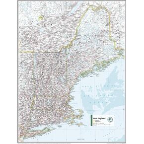 National Geographic Maps: New England U.S.A Wall Map - 31 x 24 inches - Front Lamination