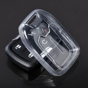 for GMC Key Fob Cover TPU Car Key Fob Case Fit for 2019 2020 2021 2022 Silverado Sierra 1500 2500HD 3500HD Terrain Acadia 5 Buttons Car Remote Key Case Shell Protector(Black)