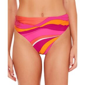Trina Turk Women's Standard Vivid Vista High Waist Shirred Bikini Bottom-Cheeky Coverage, Swimwear Separates