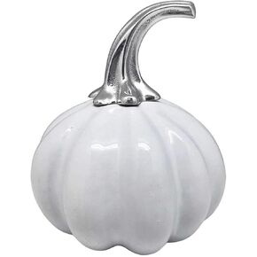 Mariposa Ceramic Heirloom Small Pumpkin with Metal Stem, 6371